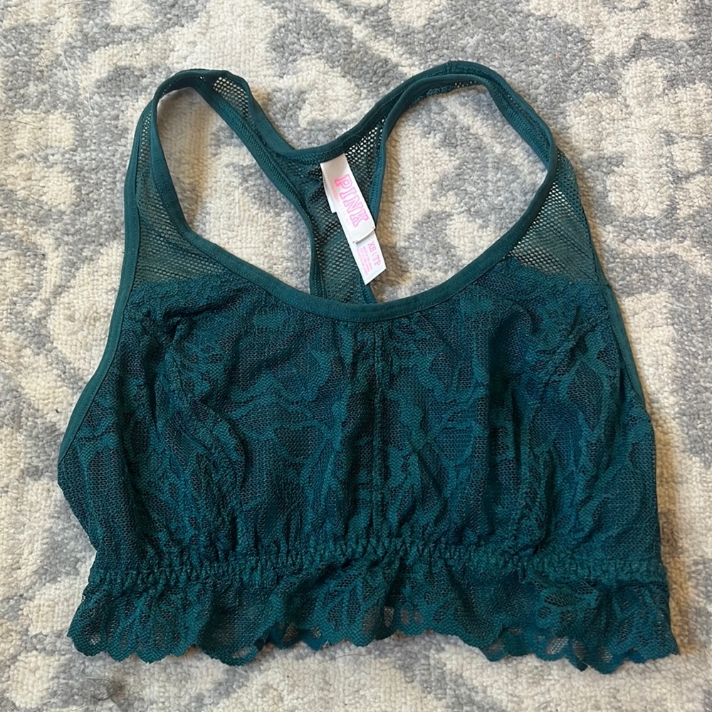 Pink bralette sports bra